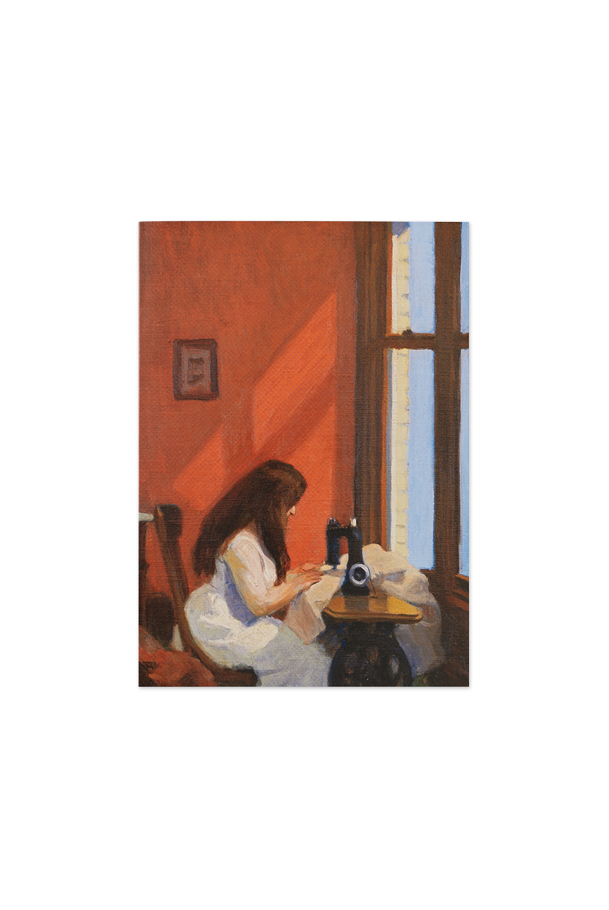 Greeting Card Edward Hopper - Girl at a Sewing Machine, ca.1921