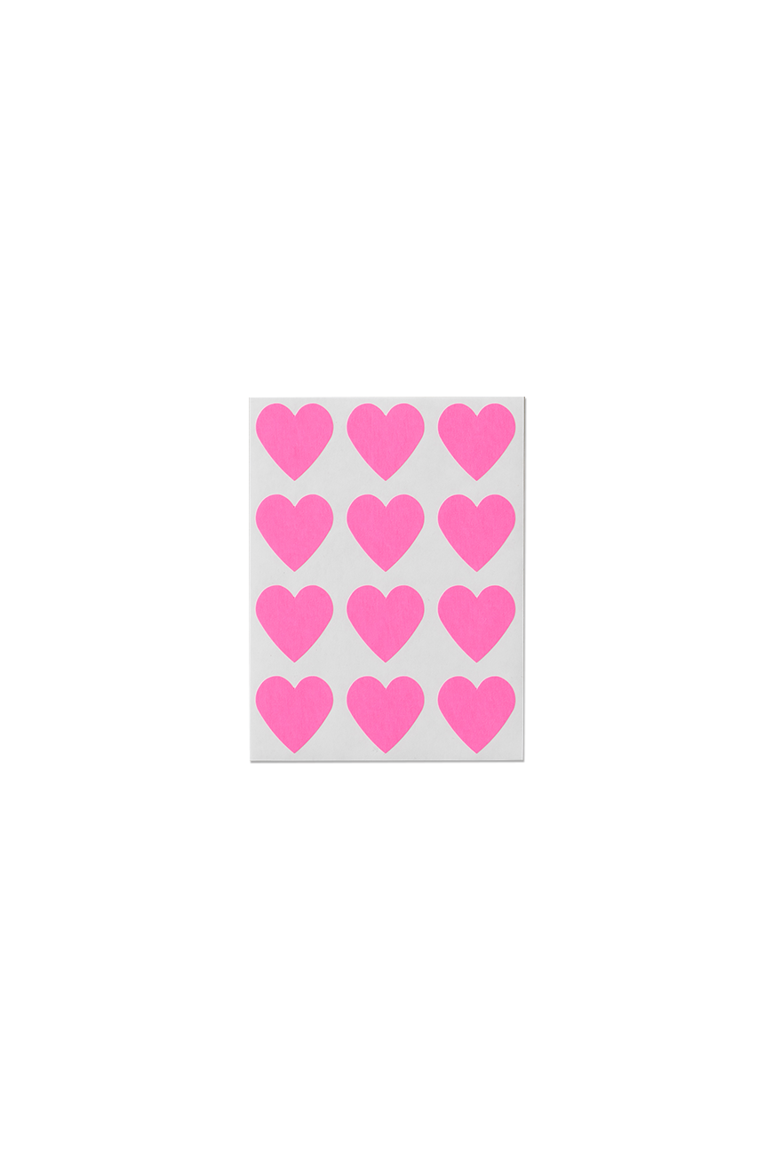 Heart Stickers - Neon Pink