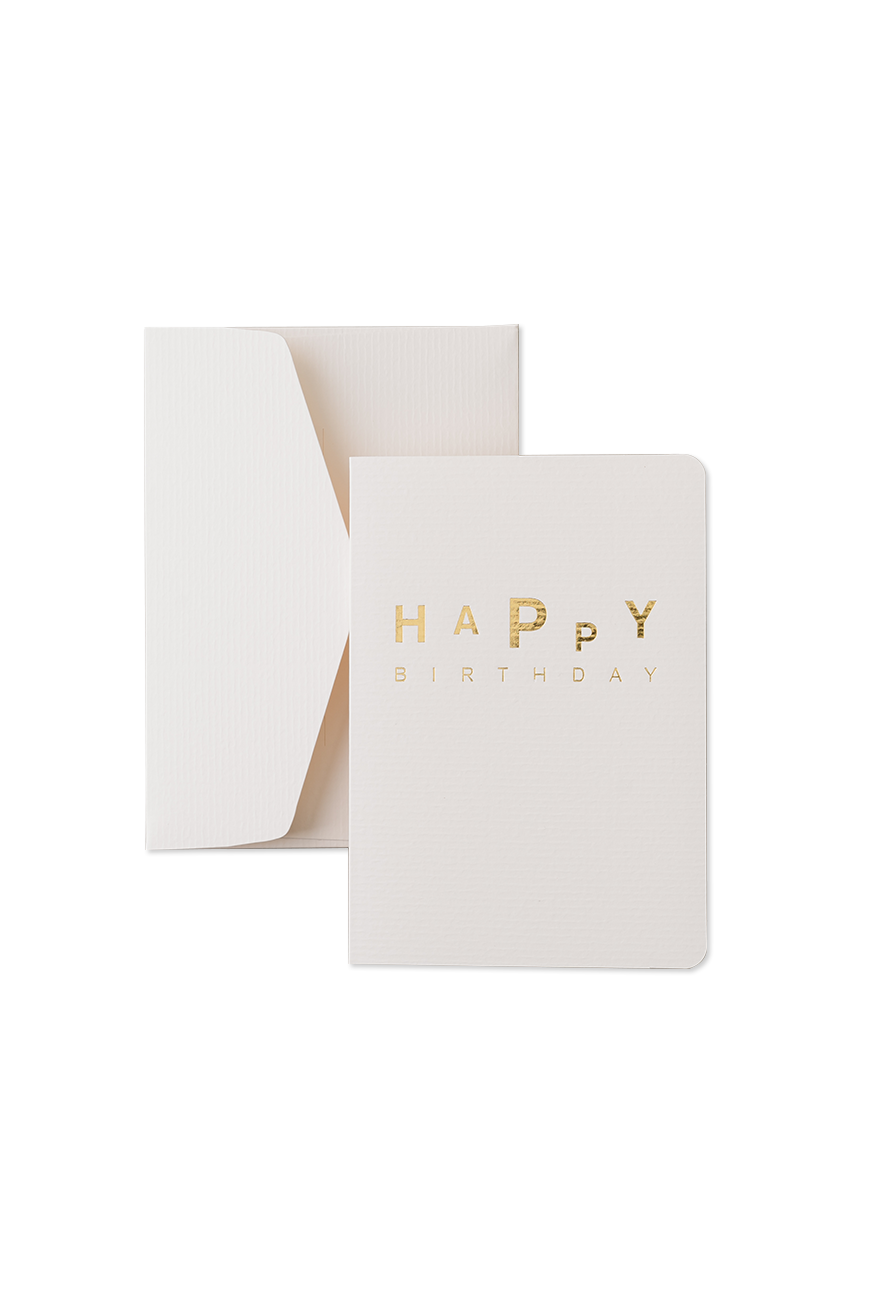 Folded Card - Happy Birthday Cream Paper
