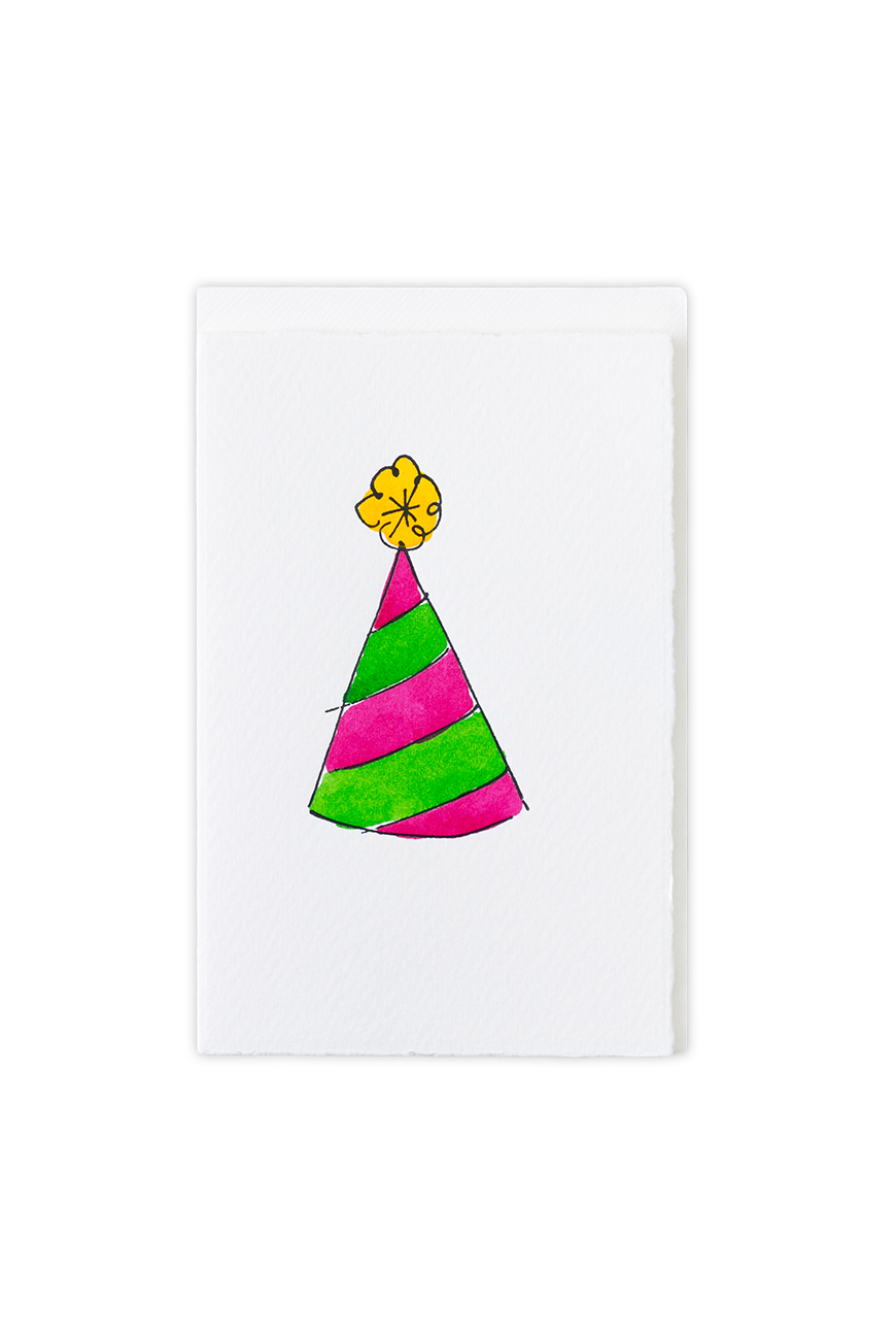 Greeting Card Party Hat Stripes