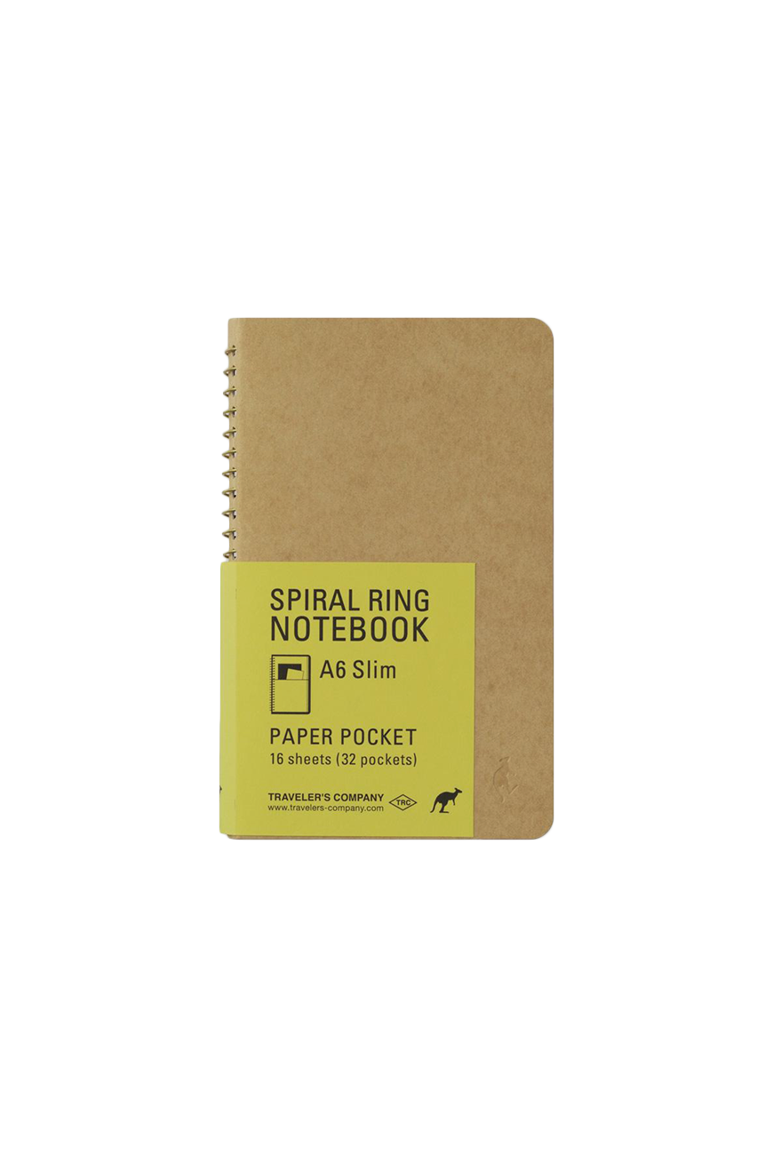 Spiral ring notebookA6 slim paper pocket