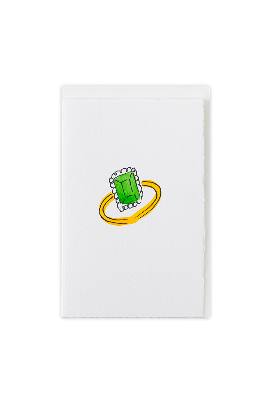 Greeting Card Ring Emerald