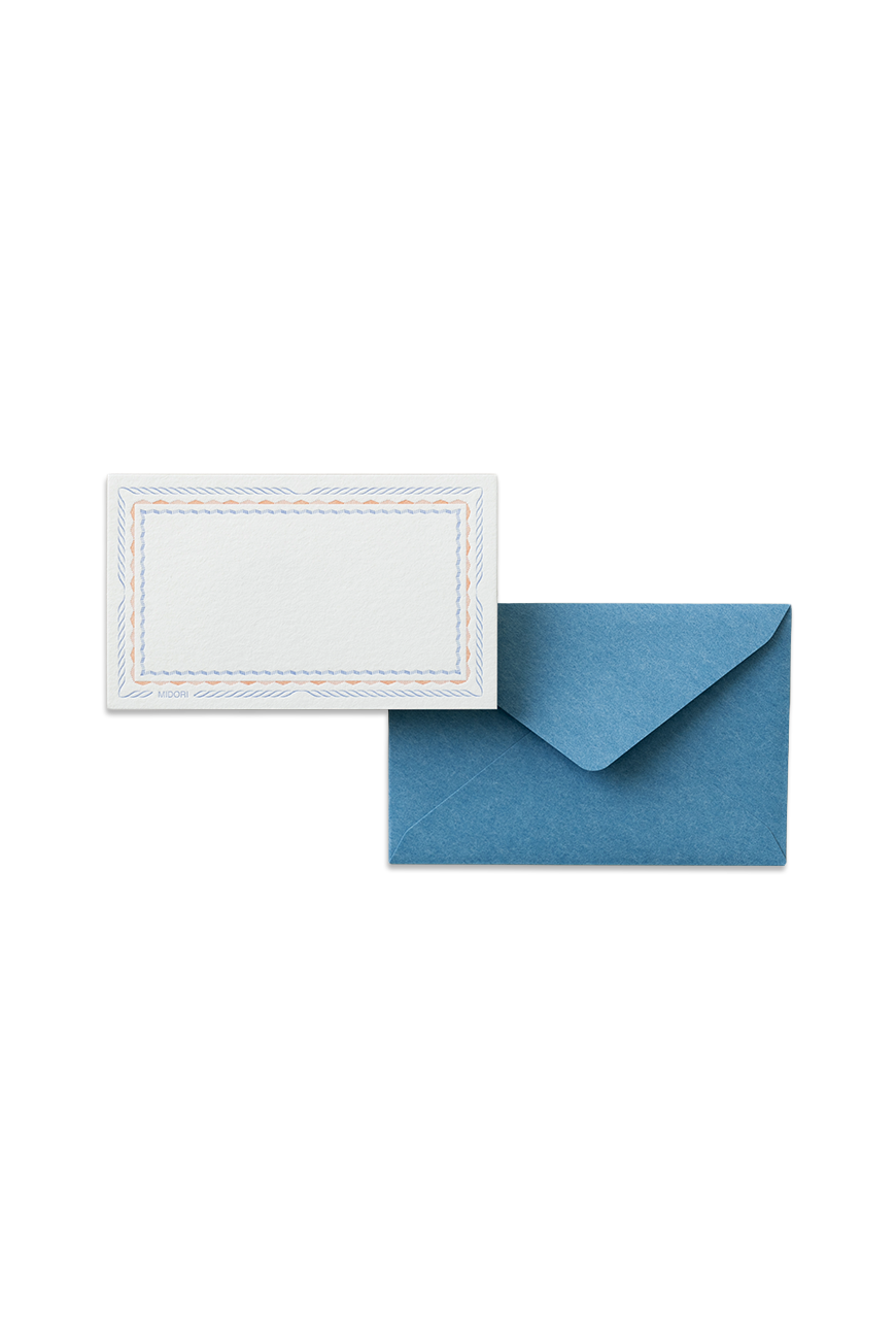 Letterpress Card Set Blue Frame