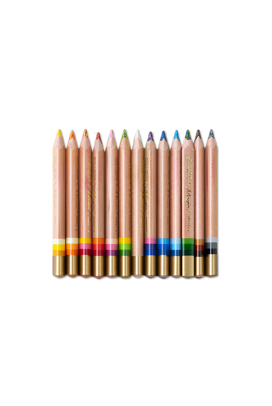 3404 Set Of Jumbo Triangular Coloured Magic Pencils 2/3