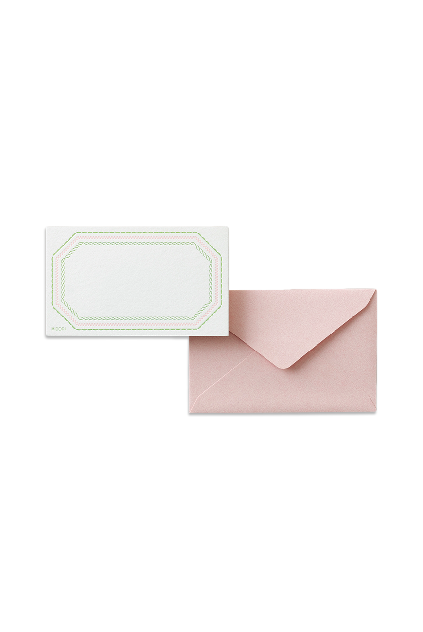Letterpress card set - Pink frame