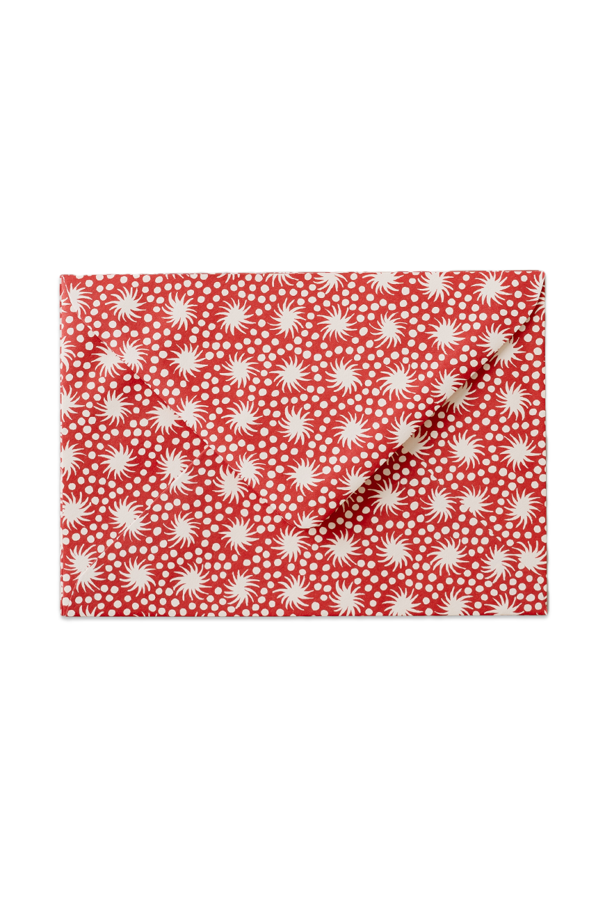 Patterned Envelopes 10pcs Animalcules Red