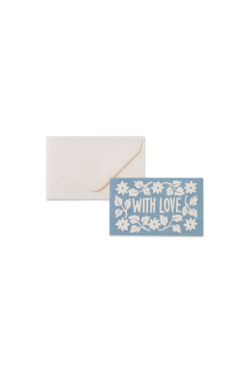 With Love Small Card Bright Blue