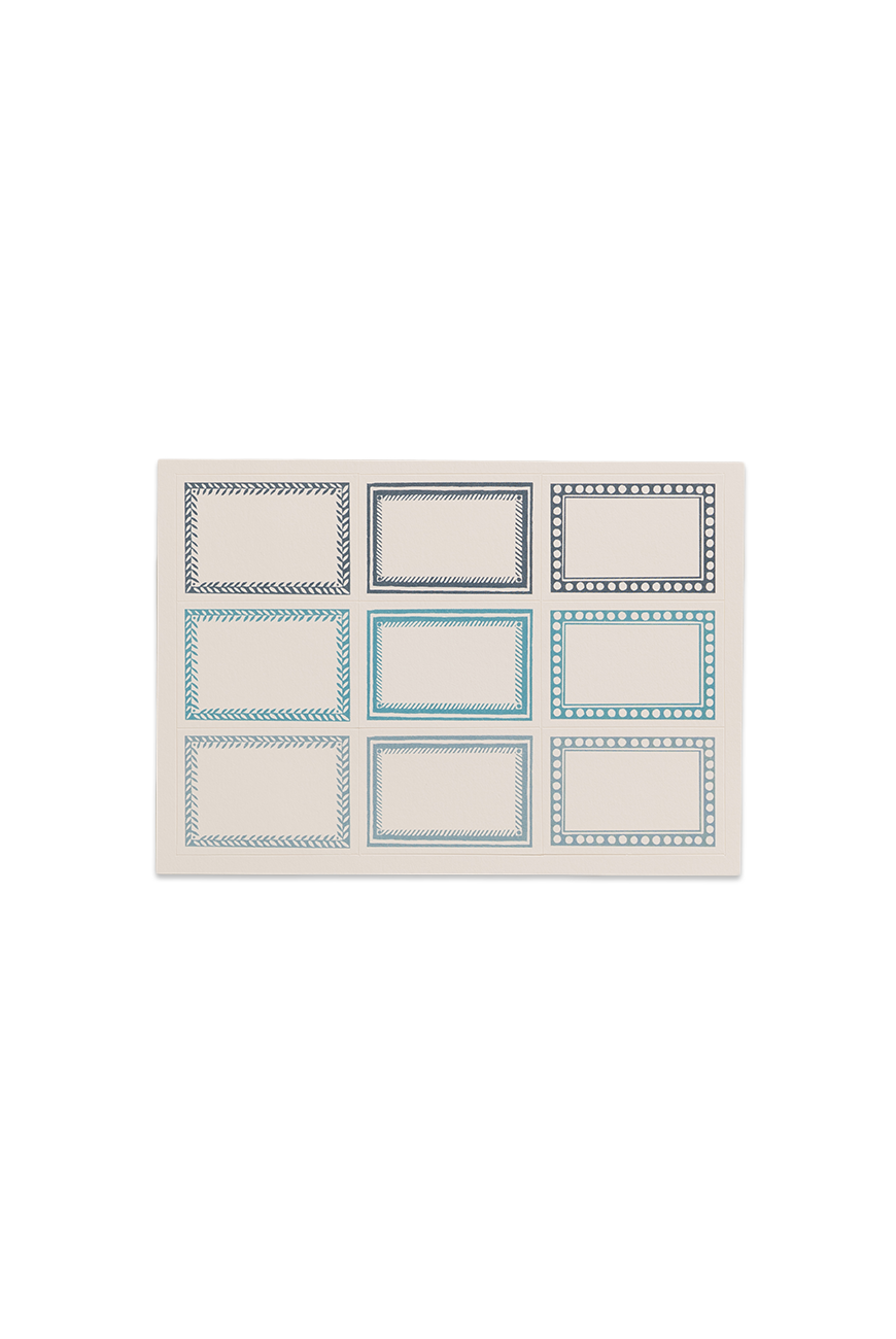 Small Self Adhesive Labels Blue Green