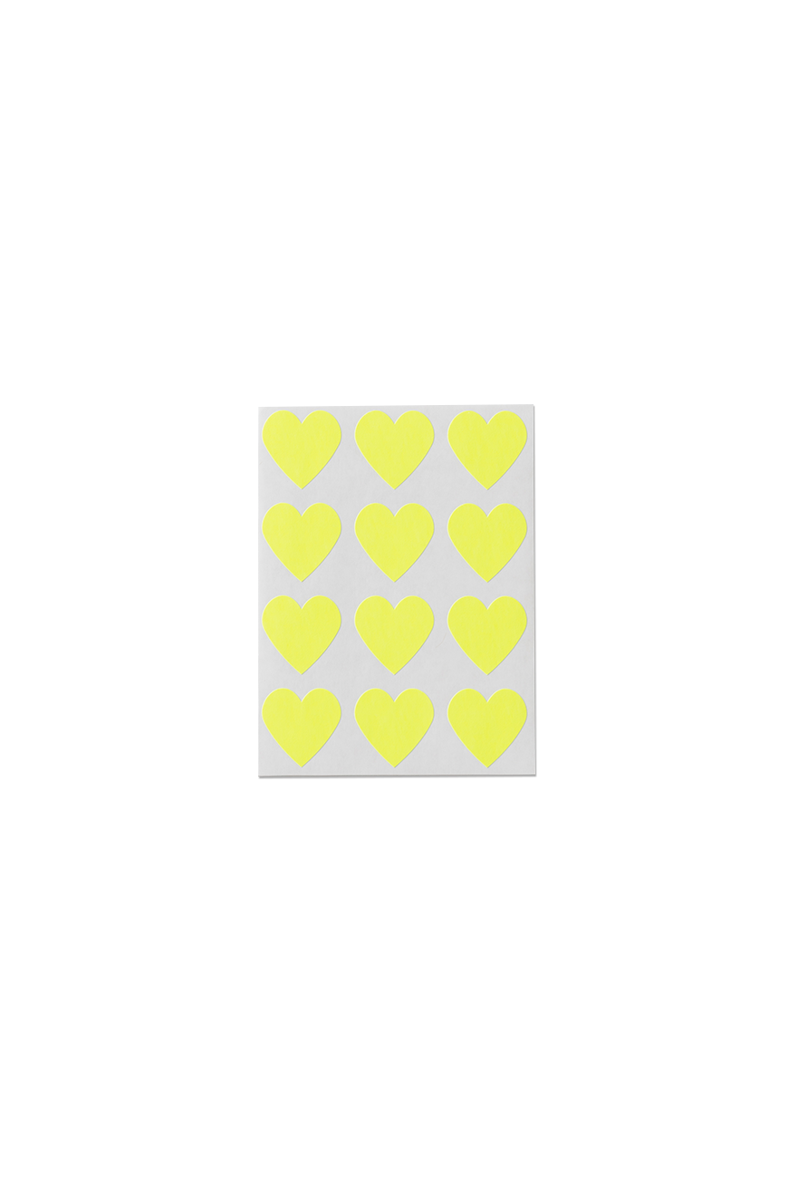 Heart Stickers - Neon Yellow