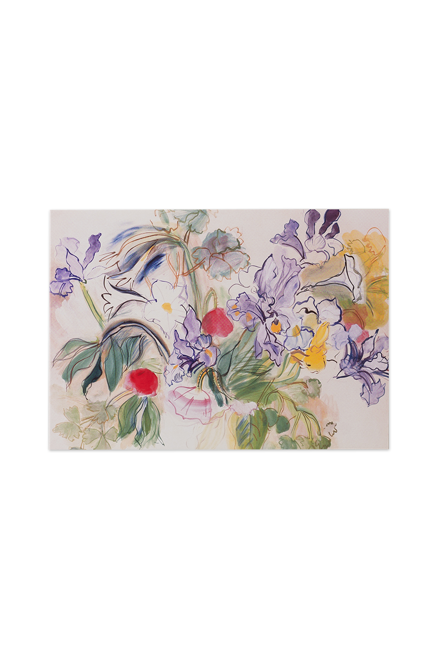 Greeting Card Raoul Dufy - Bouquet of Irises and Red Poppies, c.1948