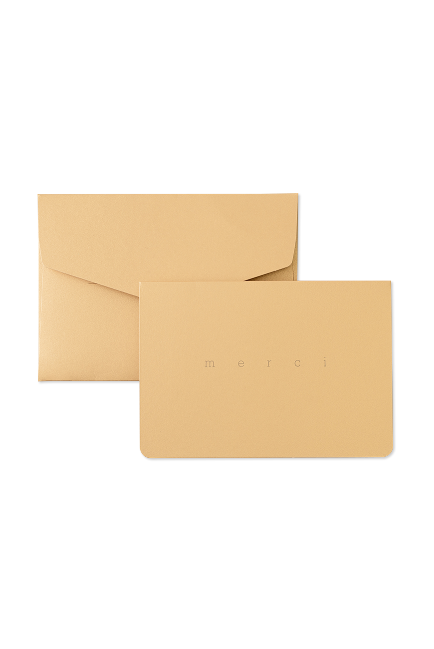 Folded Card - Merci Gold