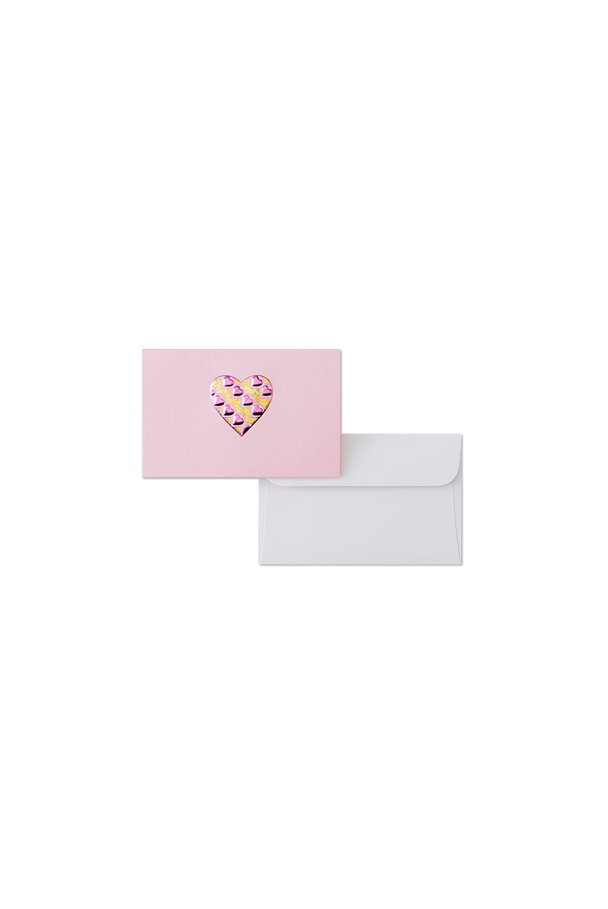 Mini Greeting Card - Heart Of Hearts On Pink