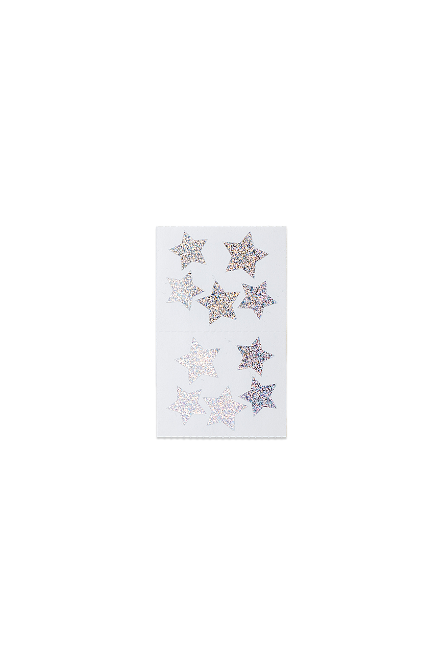 22031 Sparkle Silver Stars Sticker