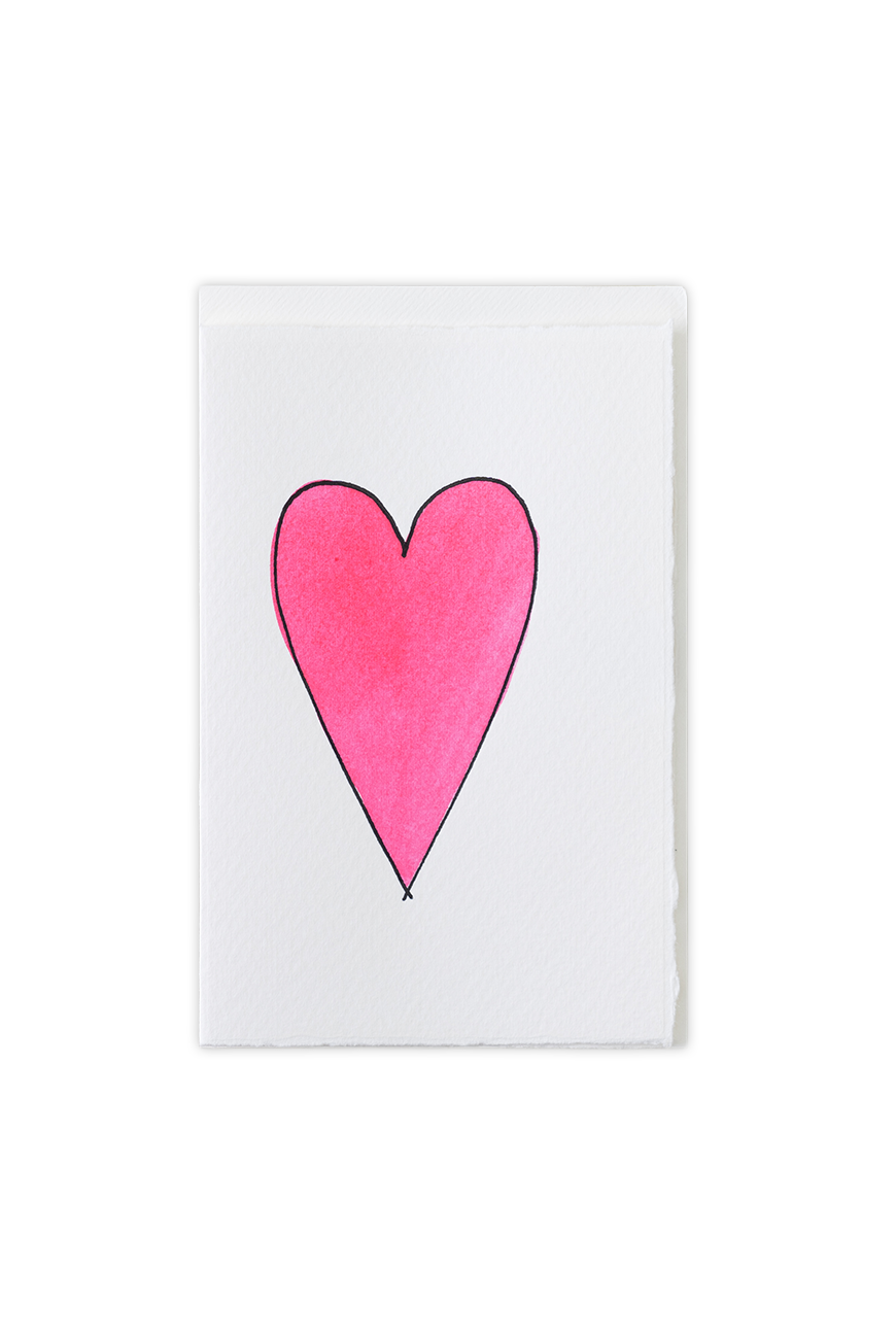 Greeting Card Heart Pink