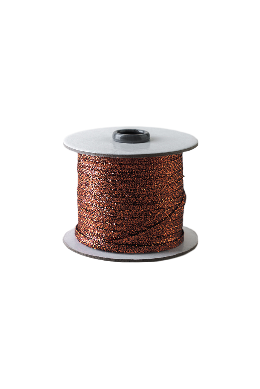 Metalic braided ribbon 100m - Copper
