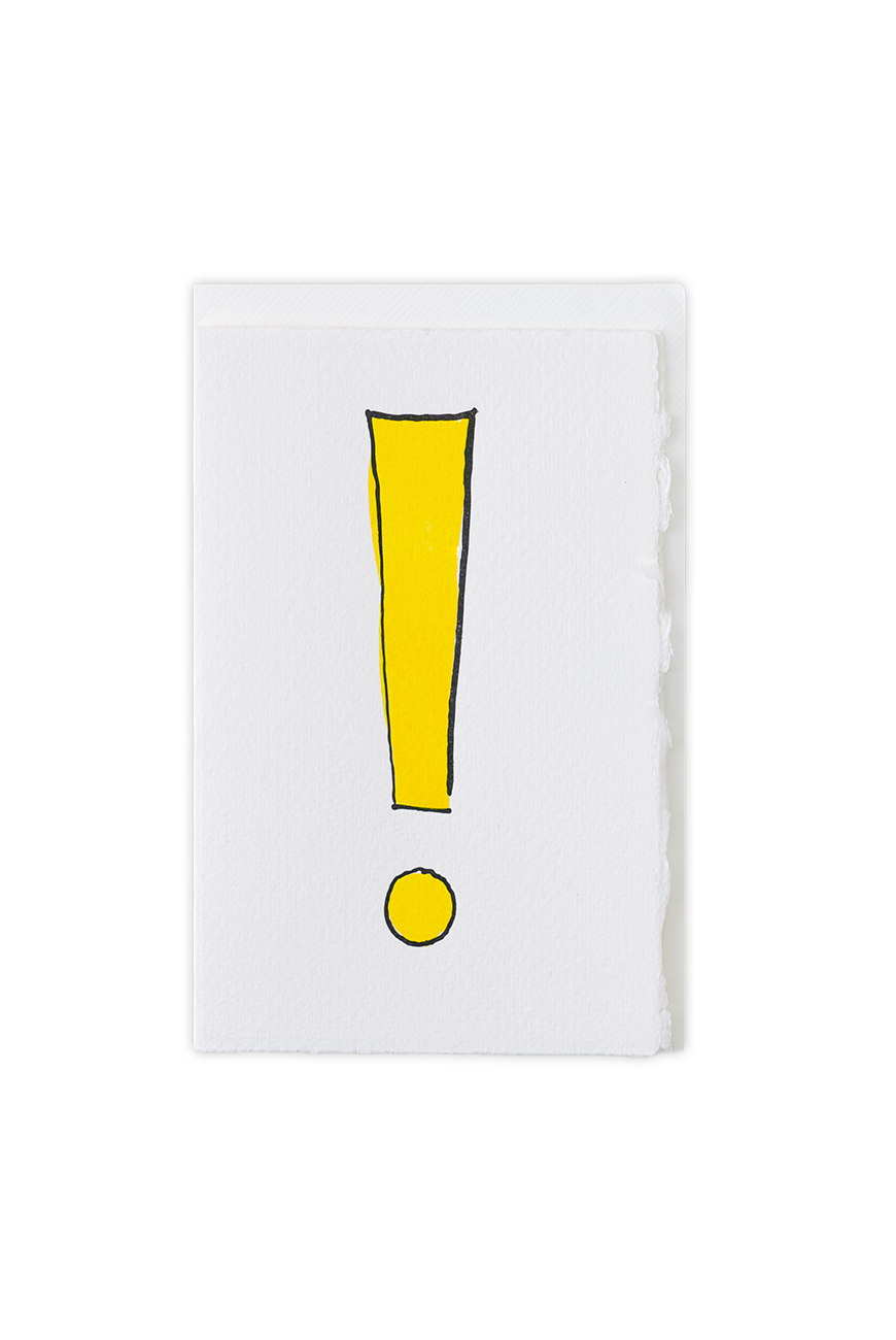 Greeting Card Exclamation Yellow