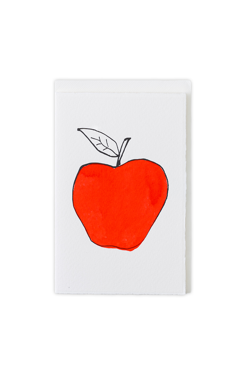 Greeting Card Apple Red
