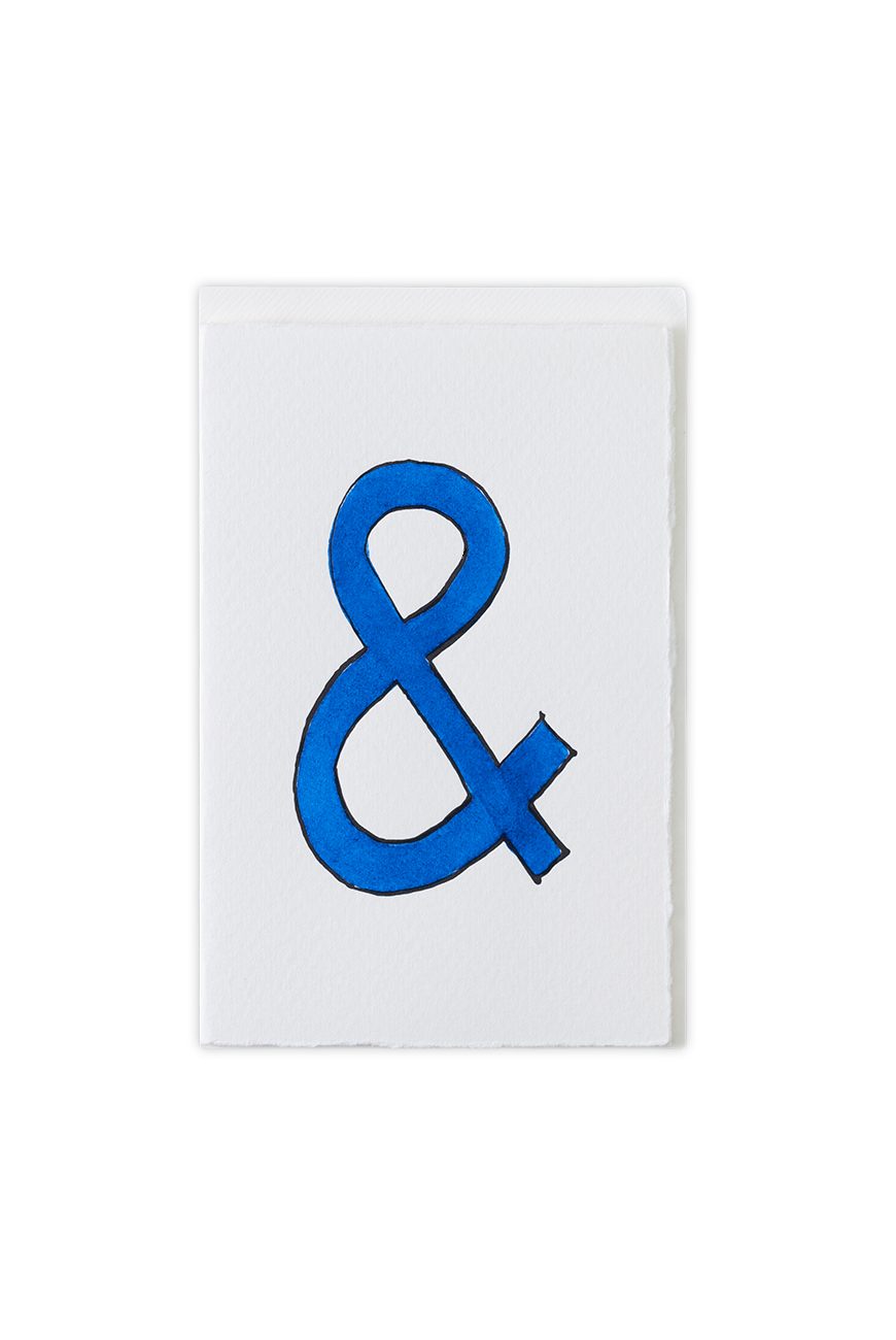 Greeting Card Ampersand Blue