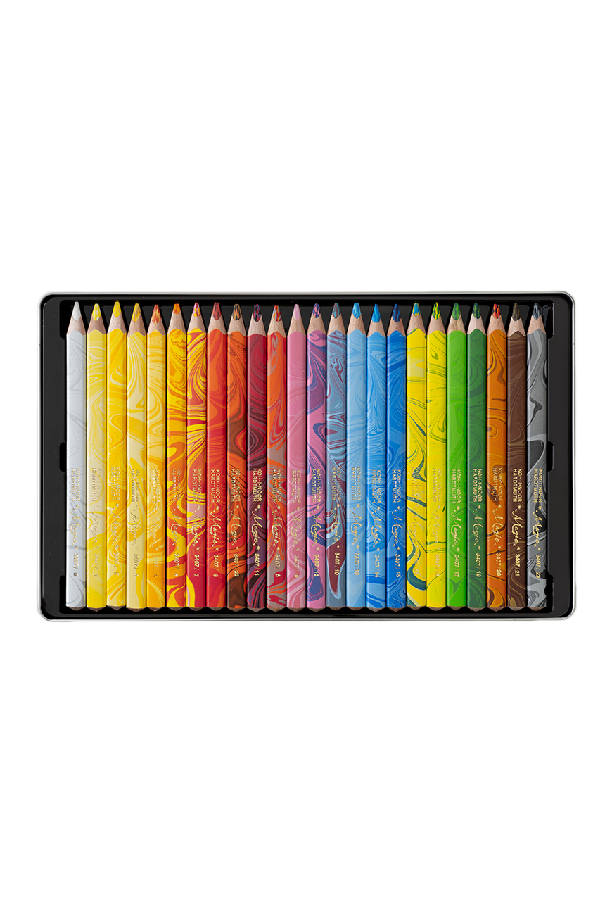 3408 Set Of Jumbo Triangular Coloured Magic Pencils 23+1