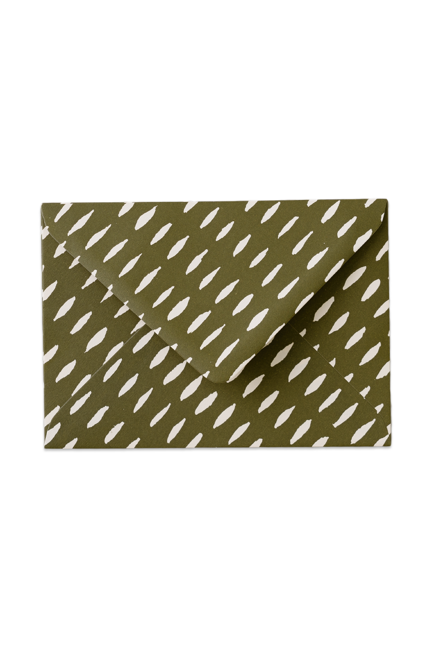 Patterned Envelopes 10pcs Seed Olive