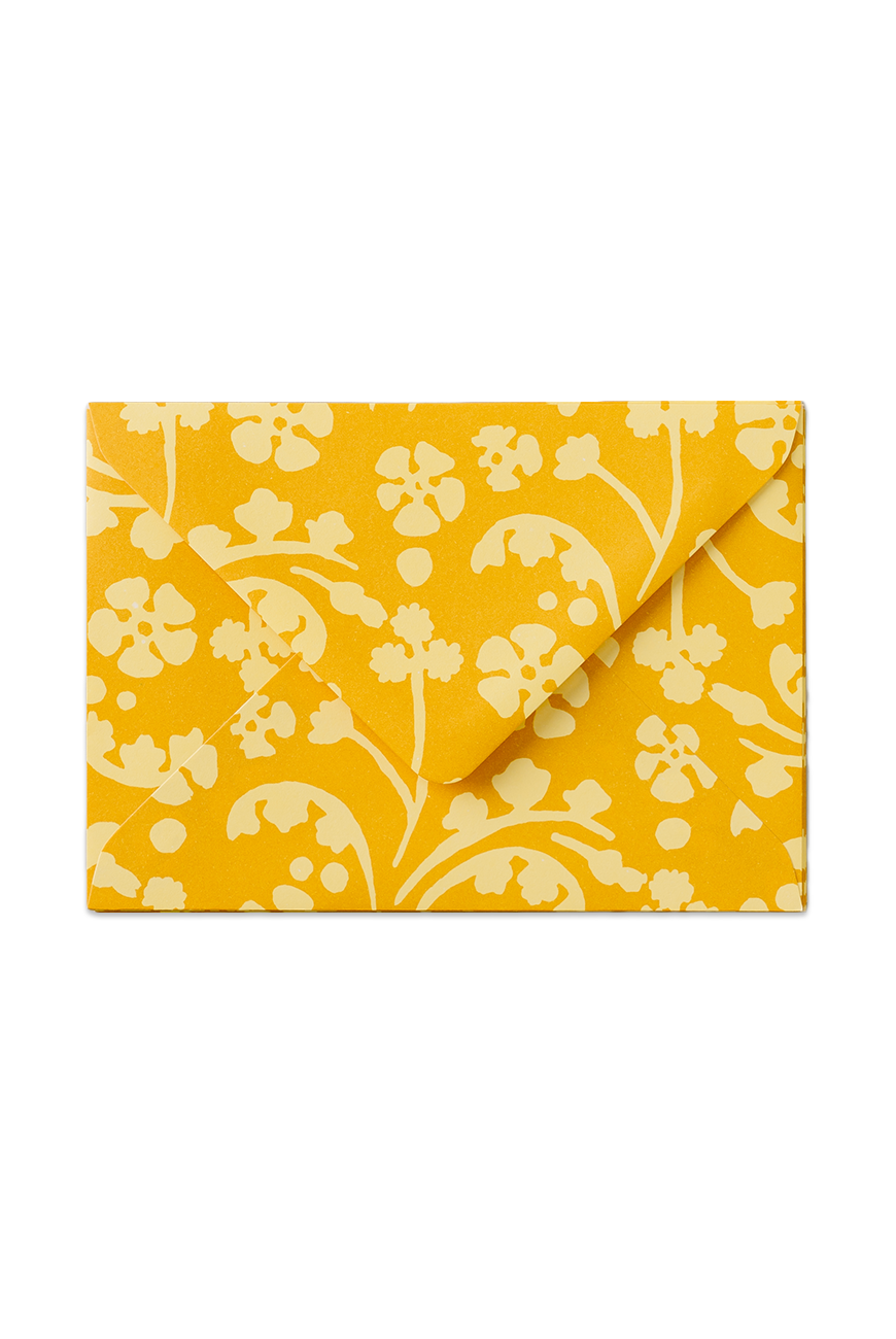 Patterned Envelopes 10pcs Wild Flowers Yellow