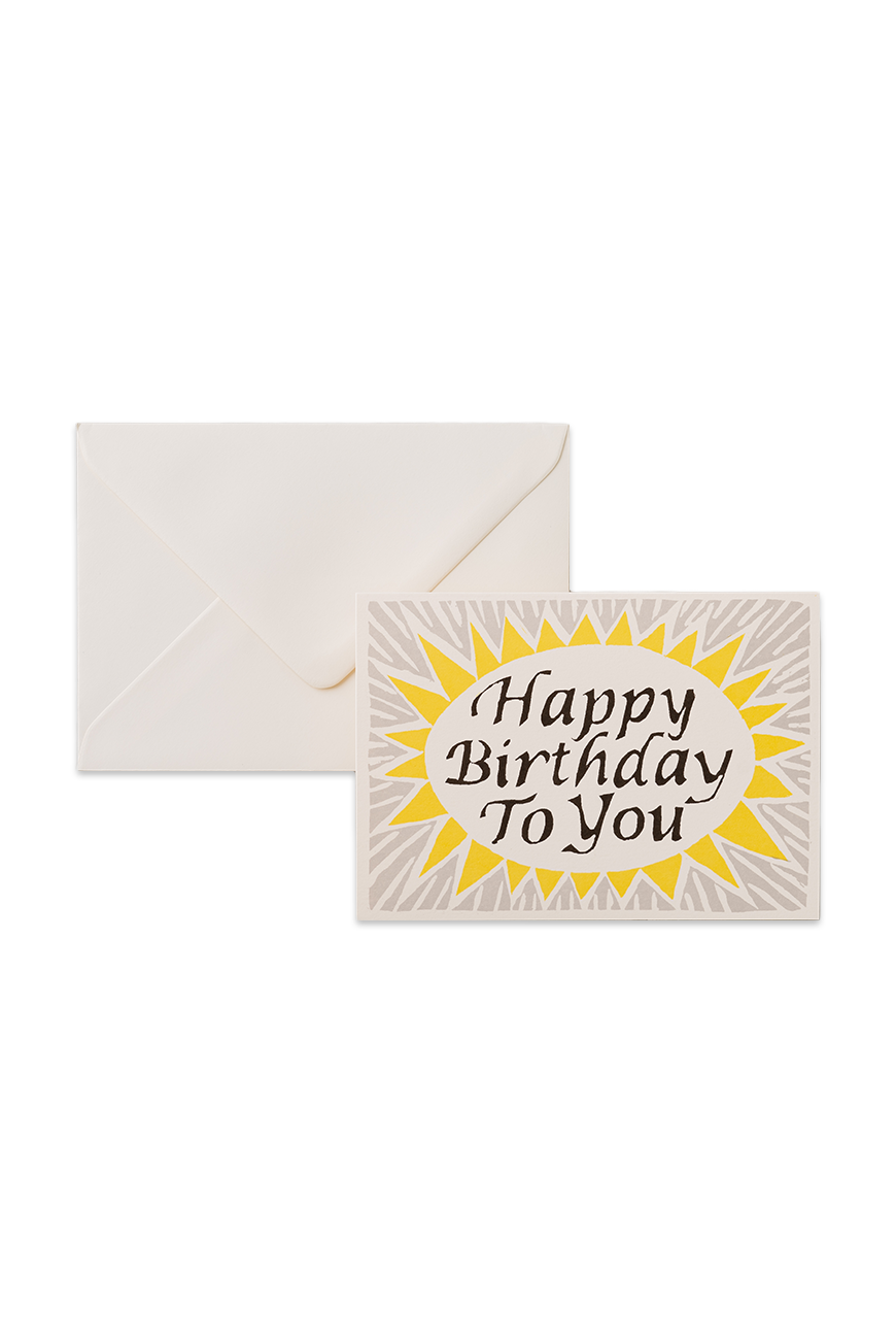 Happy Birthday To You Card Grey Yellow