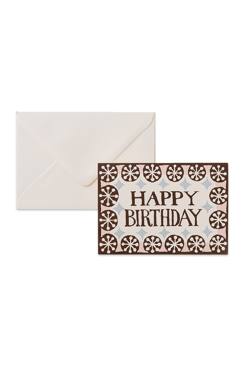 Happy Birthday Card Coffee Brown