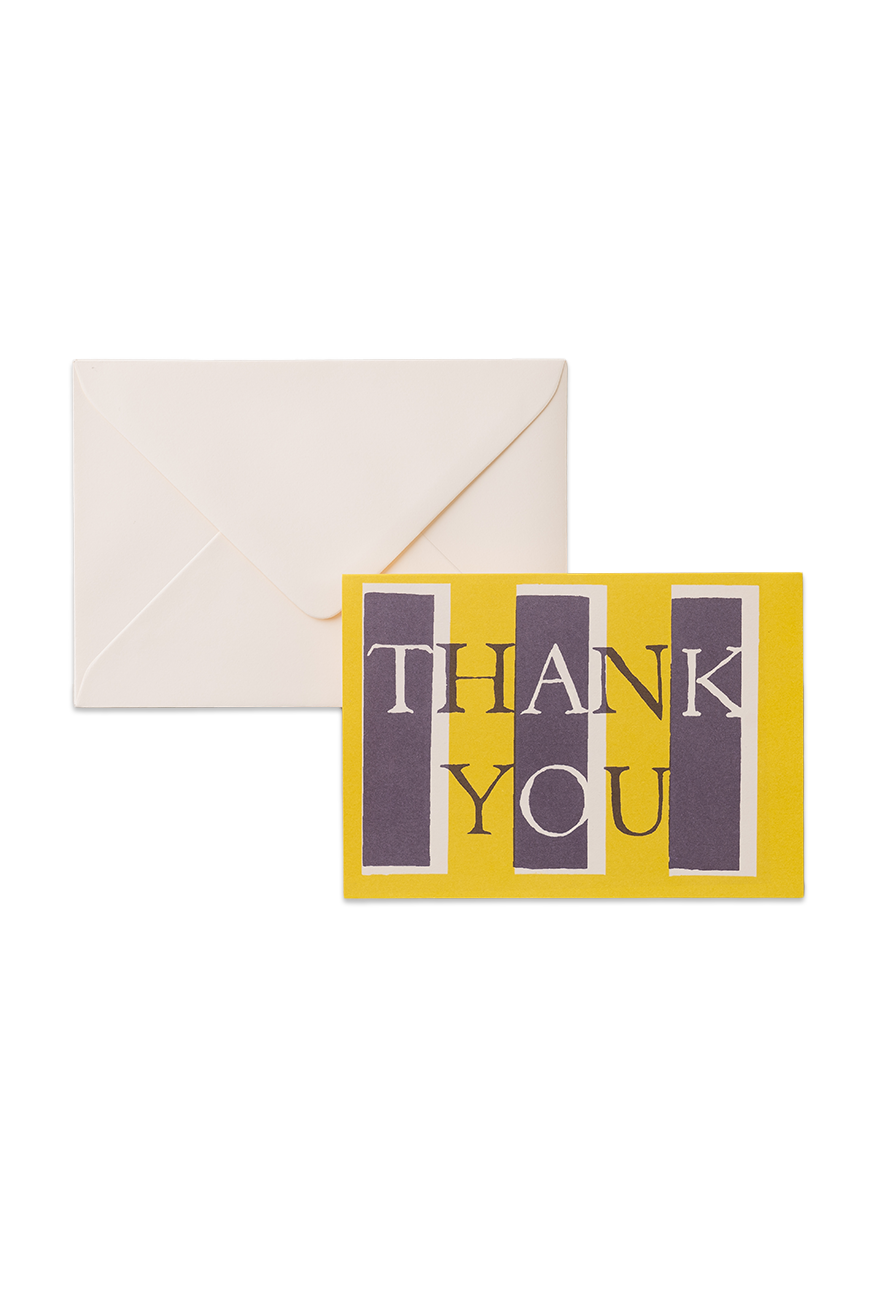 Thank You Card Yellow Navy