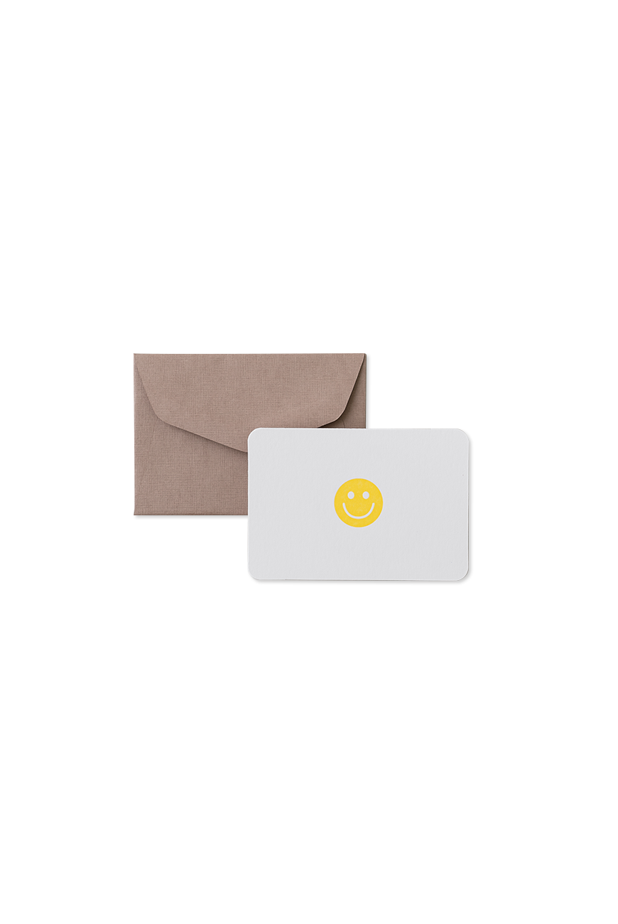 Mini Card &amp; Envelope - Yellow Smiley