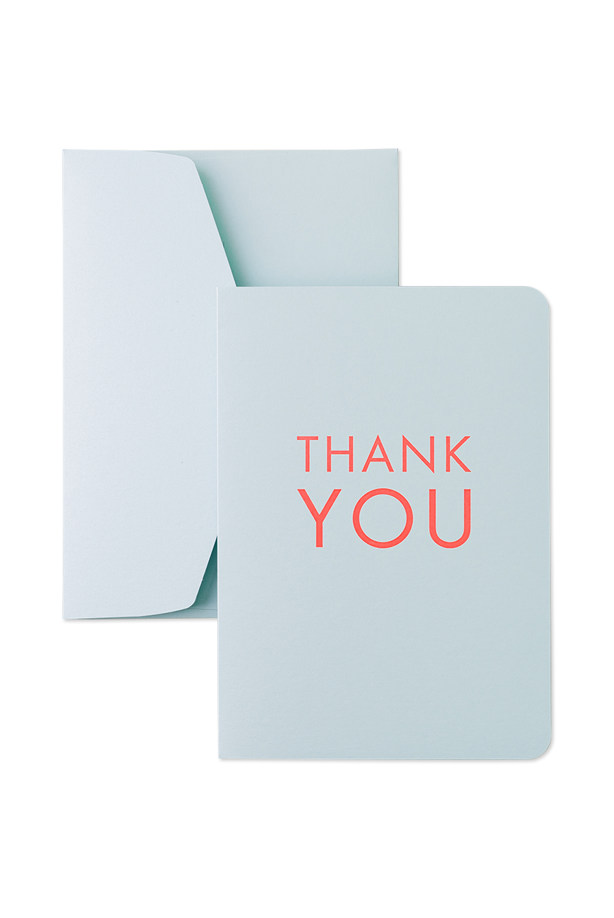 Folded Card A5 - Thank You Aqua
