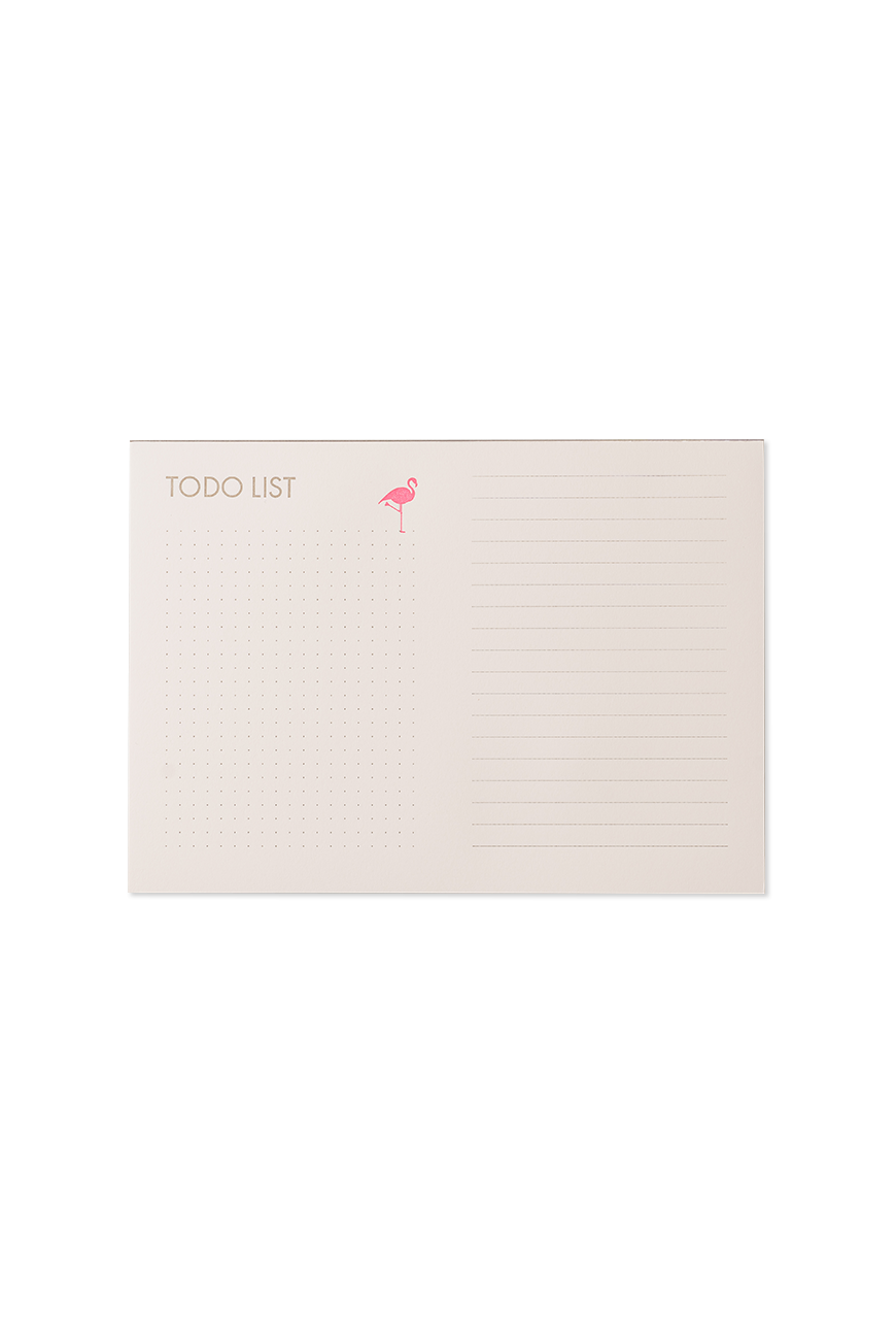 To Do List Notepad A5 - Flamingo Ivory