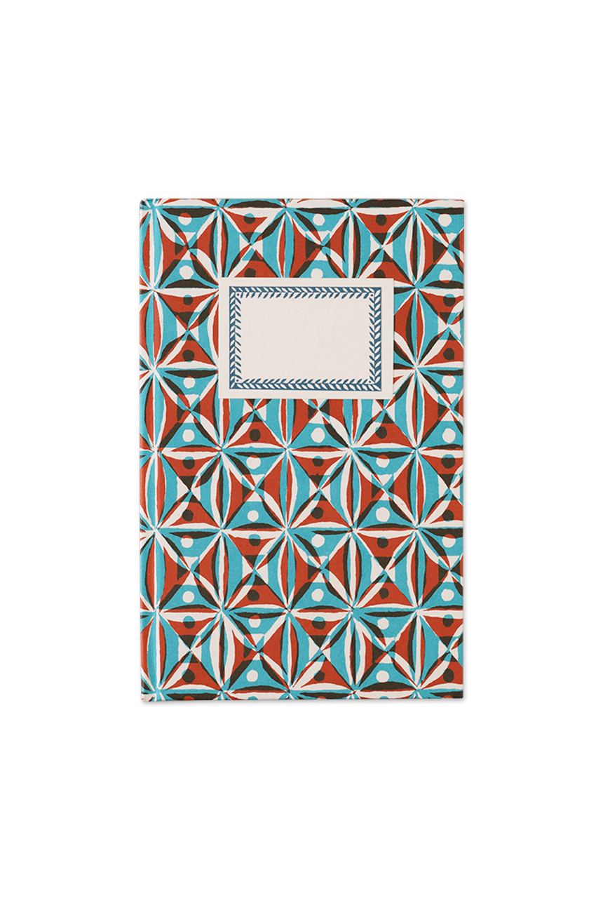 Hard Cover Notebook Kaleidoscope Brown &amp; Turquoise