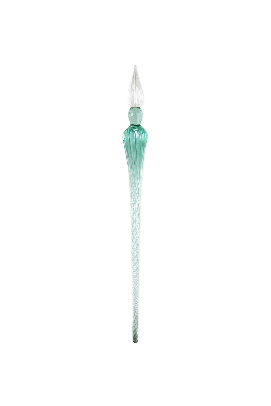 Round Glass Pen - Turquoise Blue