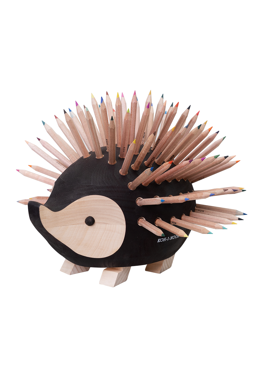 Big Wooden Hedgehog With Pencils