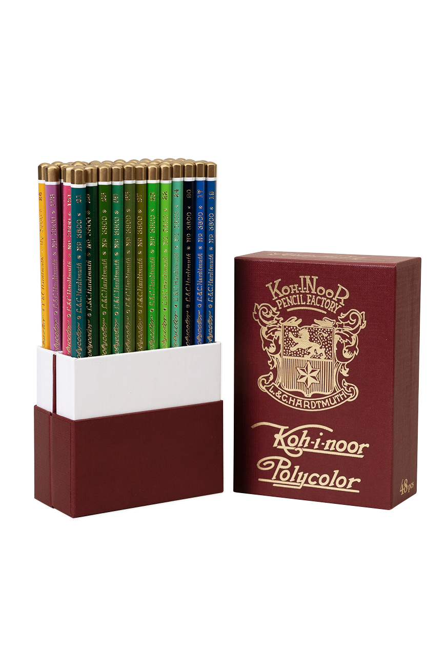 3826 48 Set Of Artist Colored Pencils Retro