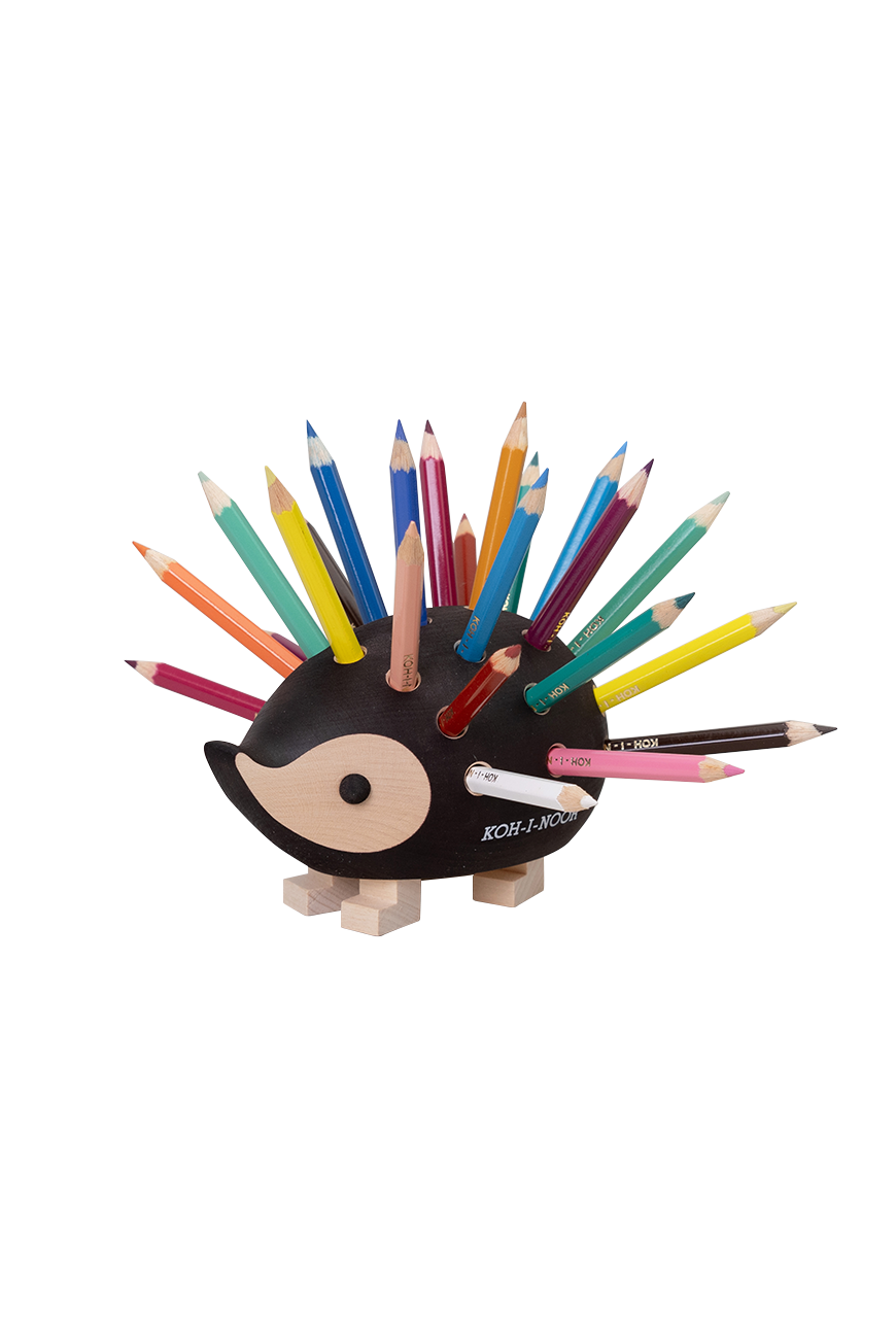 Small Wooden Hedgehog With Pencils