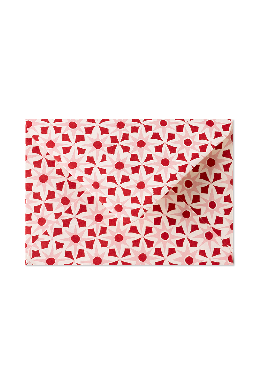 Patterned Envelopes 10pcs Alhambra Red &amp; Pink
