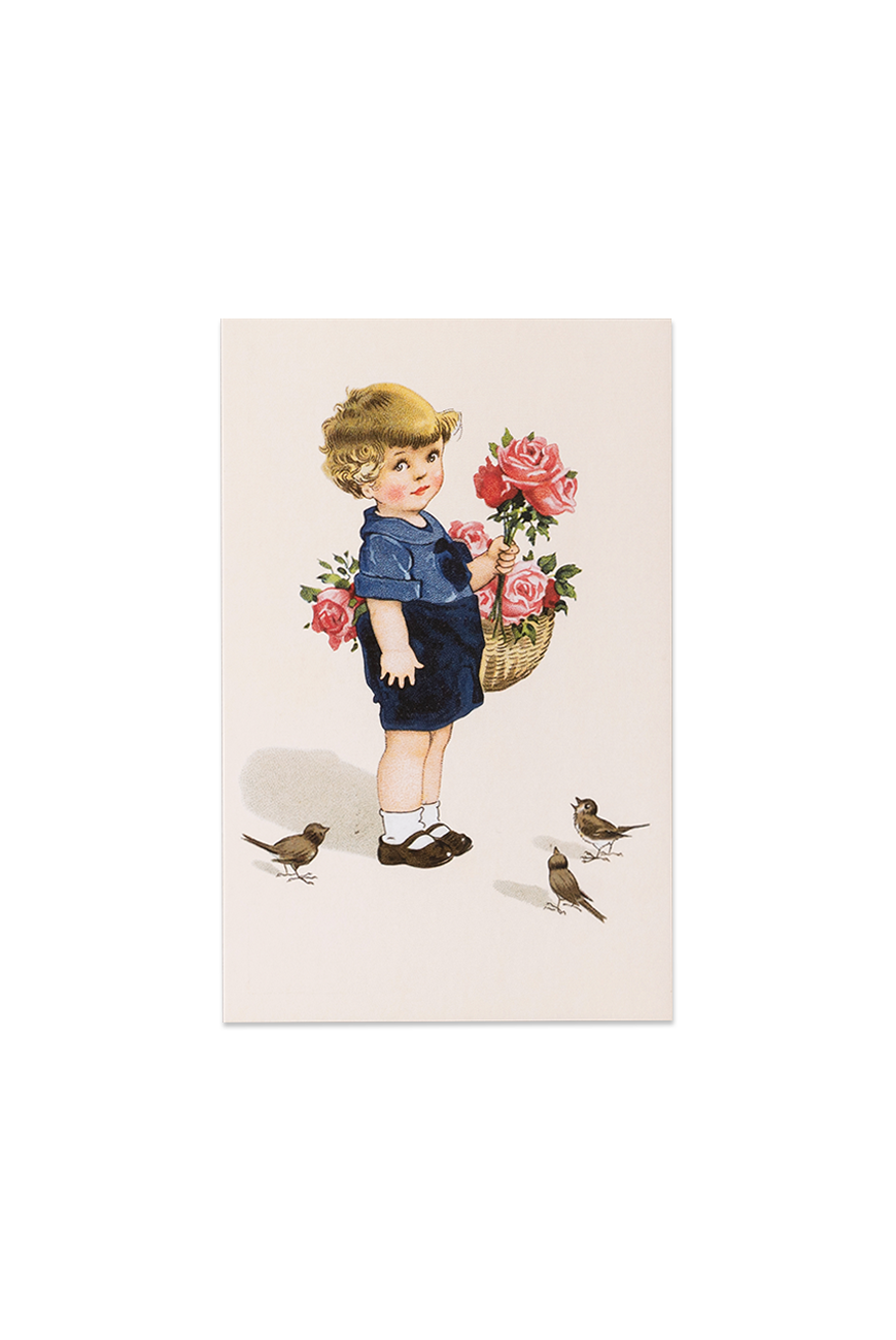 Postcard - Basket Of Roses