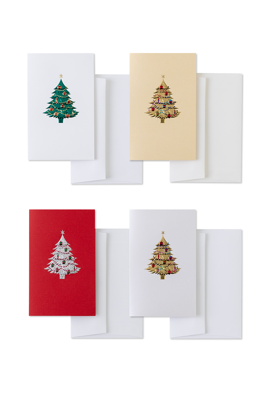Mini Greeting Card - Tree With Ornaments